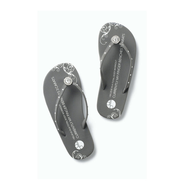 Top View Gray Flat Flip Flops Vintage Diamond Ring
